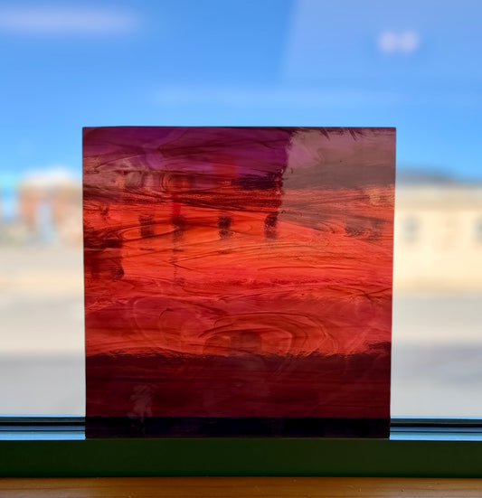 Red/Amber Streaky Waterglass