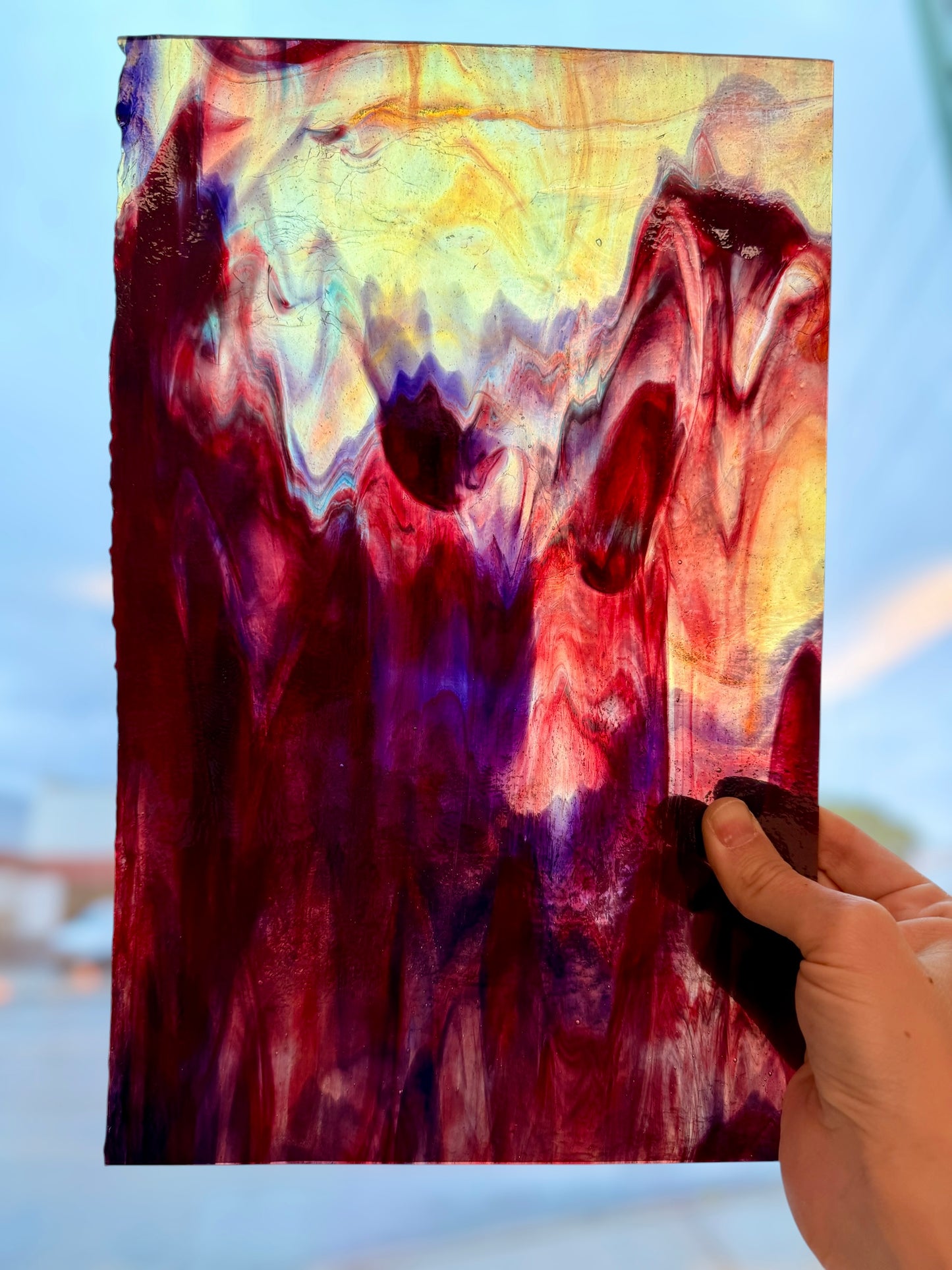 Yellow/Red/Purple 9"x14"