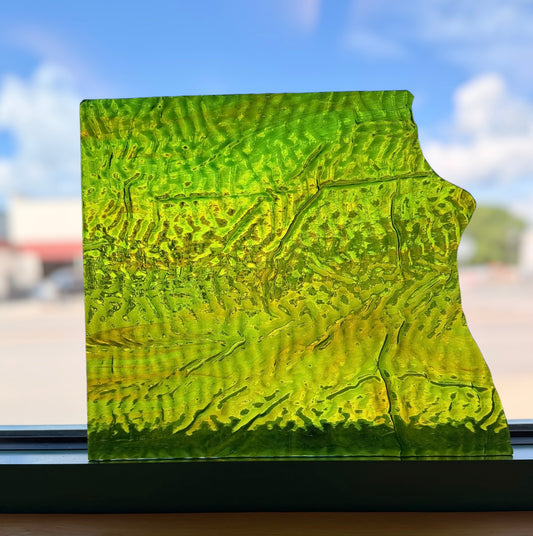 Vintage Light Green Ripple 10"x11.25"