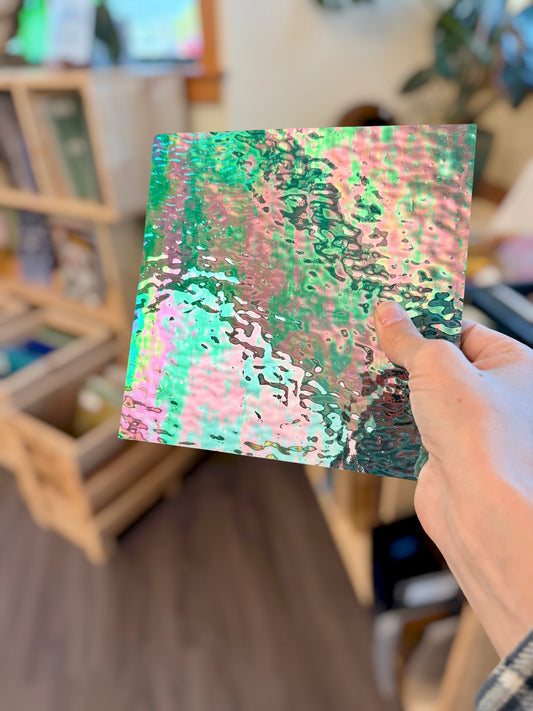 AG Teal Ripple Iridescent 8"x8"