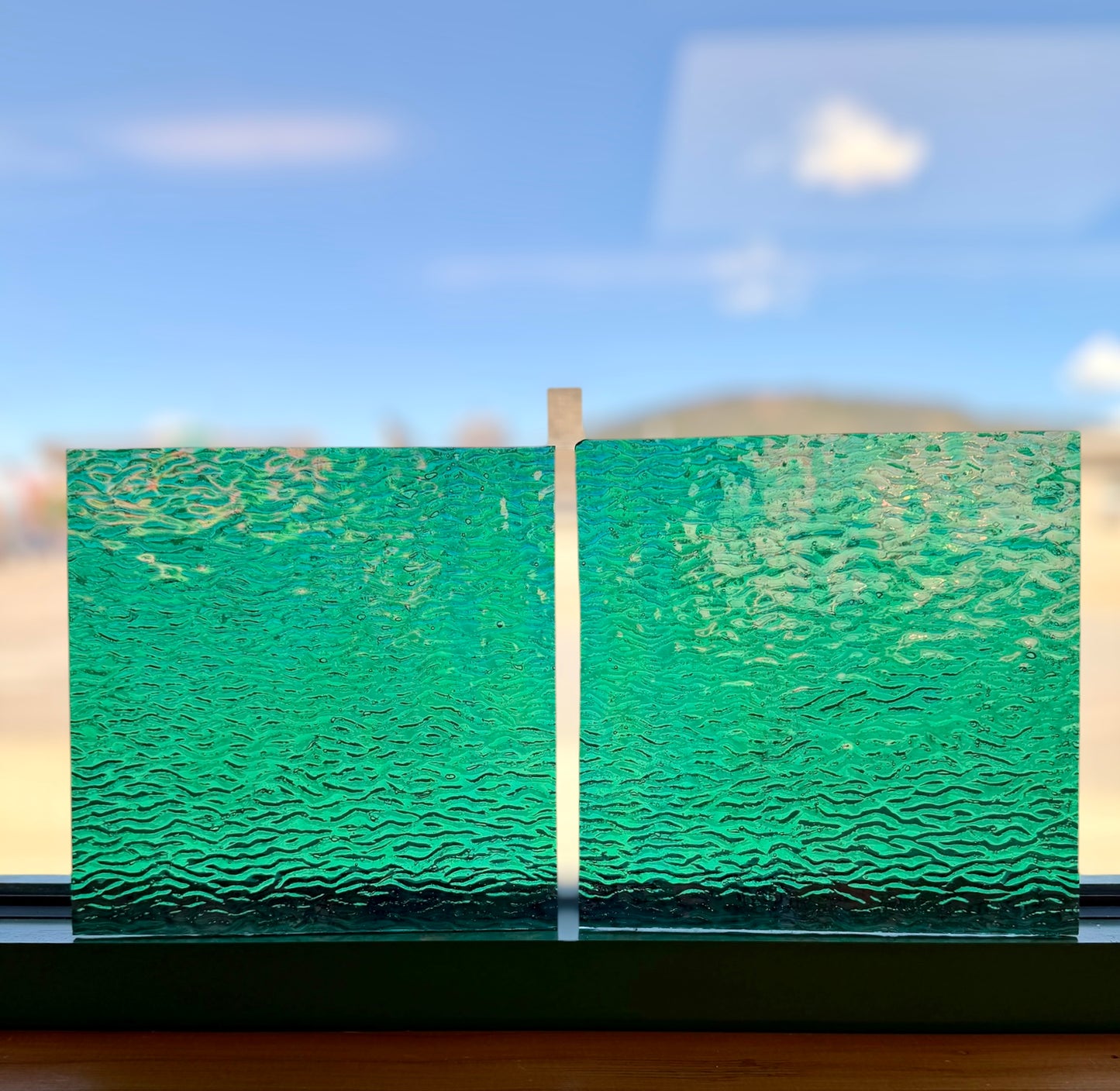 AG Teal Ripple Iridescent 8"x8"
