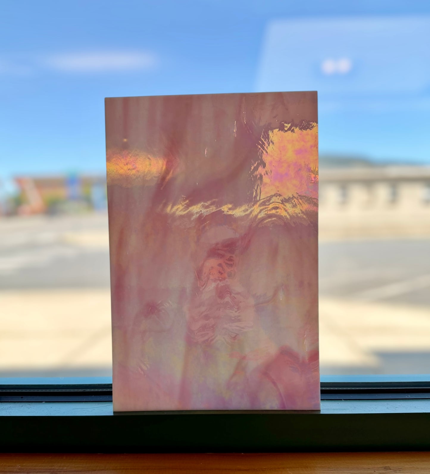 Spectrum White/Pink Opal Irid 8"x12"