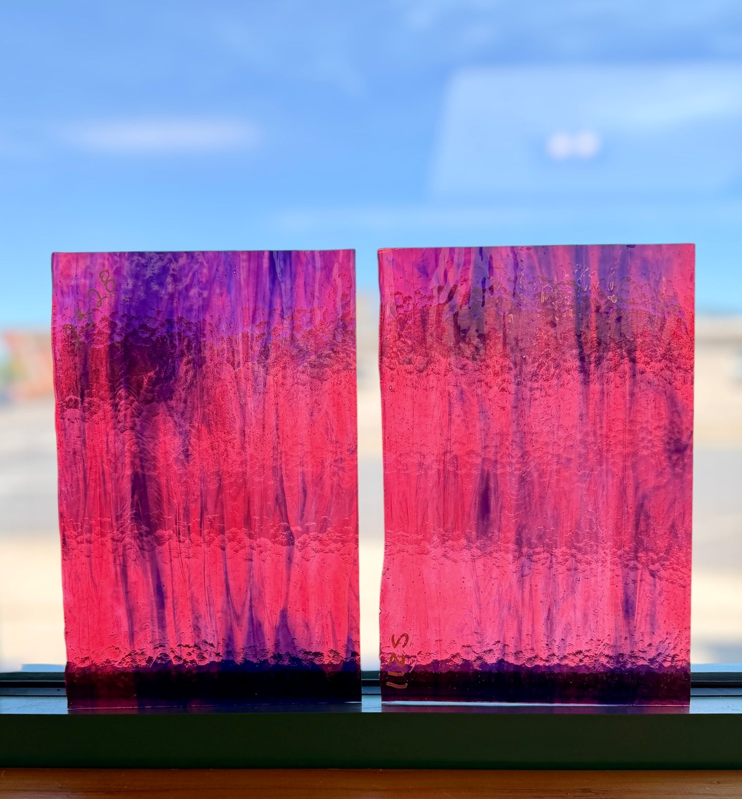 Vintage Cranberry Pink Royal Purple 8"x12"
