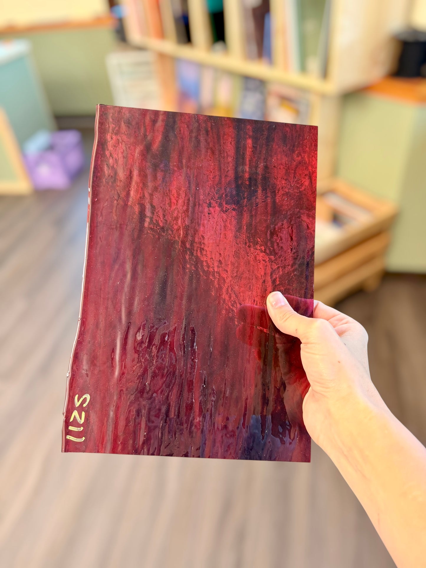 Vintage Cranberry Pink Royal Purple 8"x12"