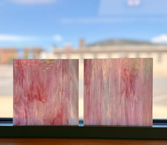 Armstrong Clear/Opal Pink Irid 8"x8"