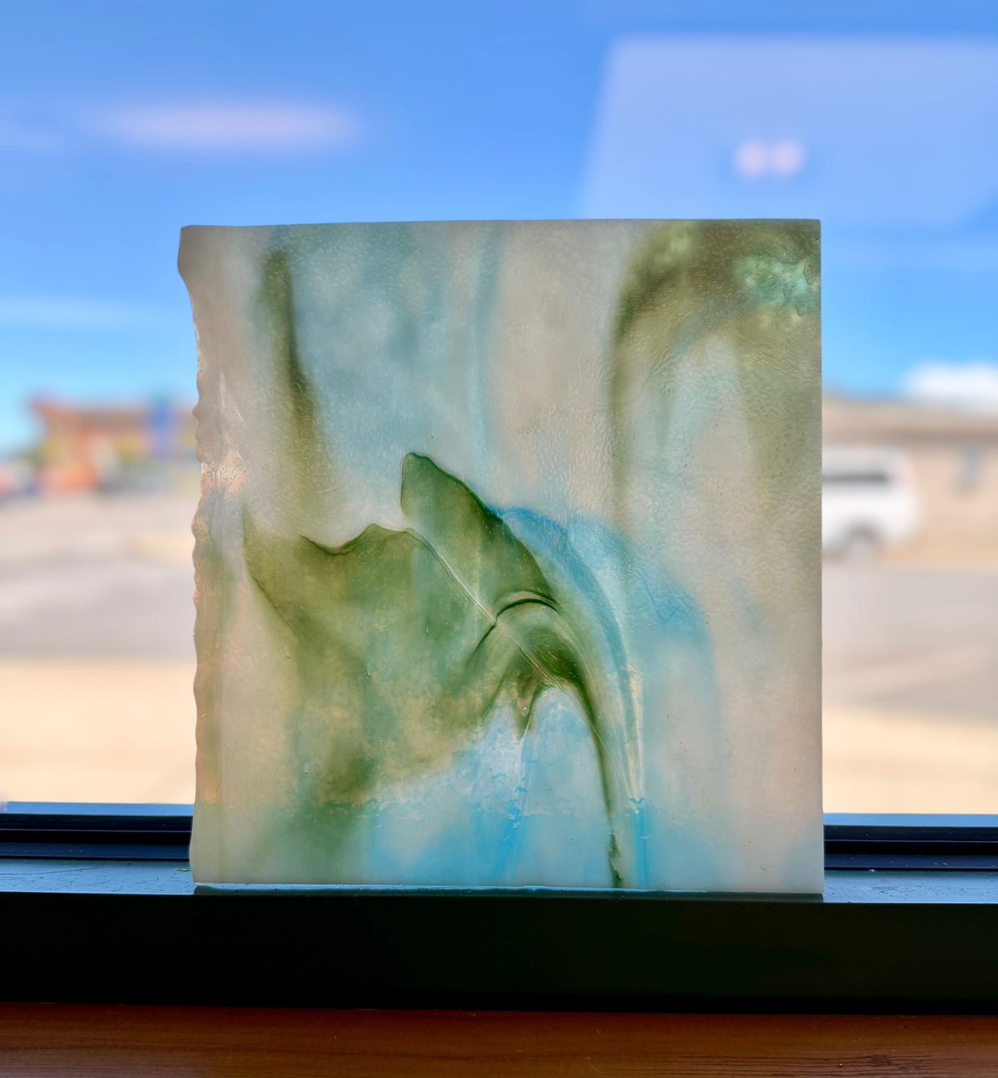 Vintage Uroboros | White/Blue/Green 8.5"x9"