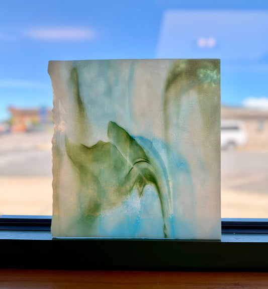 Vintage Uroboros | White/Blue/Green 8.5"x9"