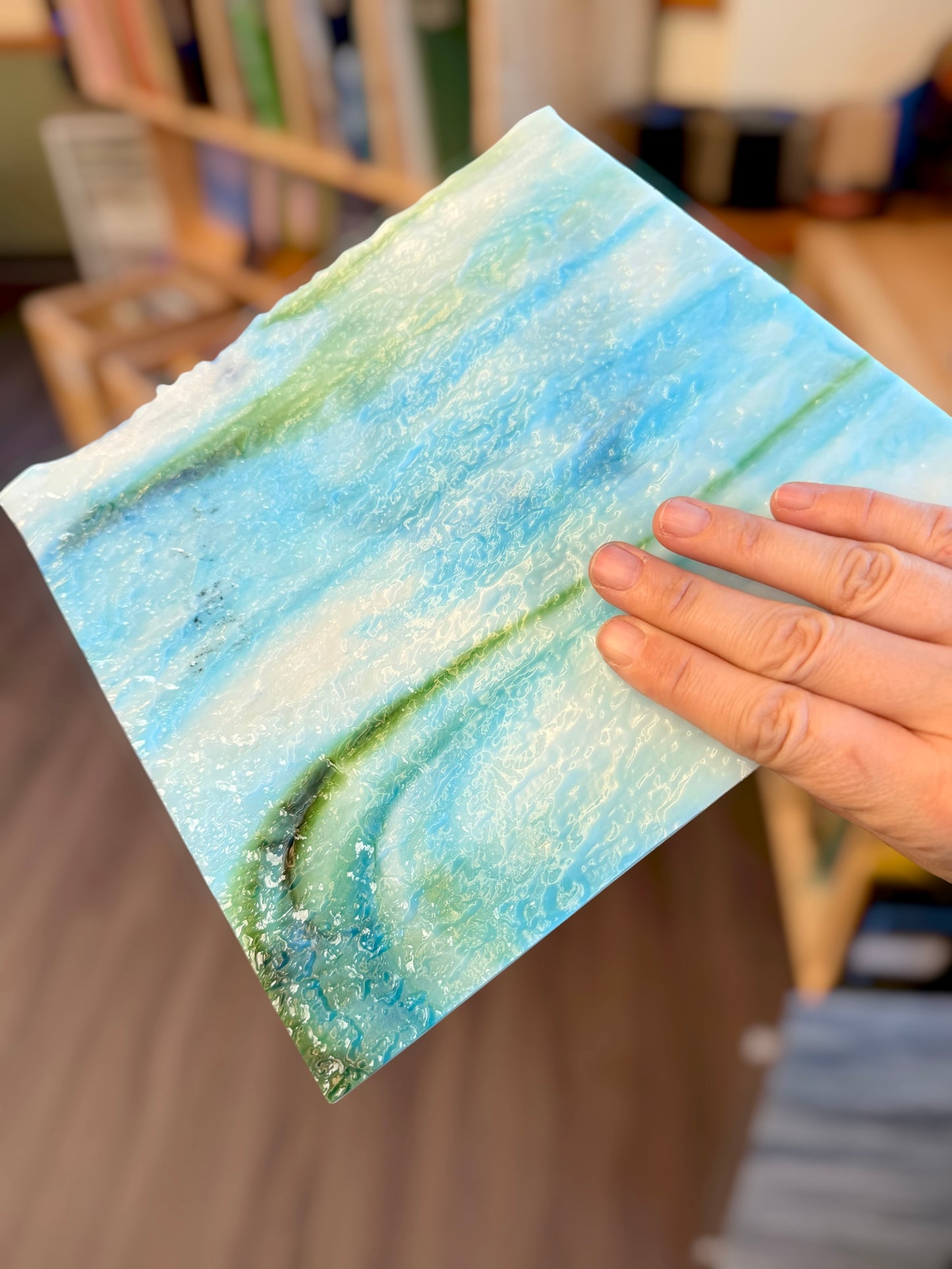 Vintage Uroboros | White/Blue/Green 8.5"x9"