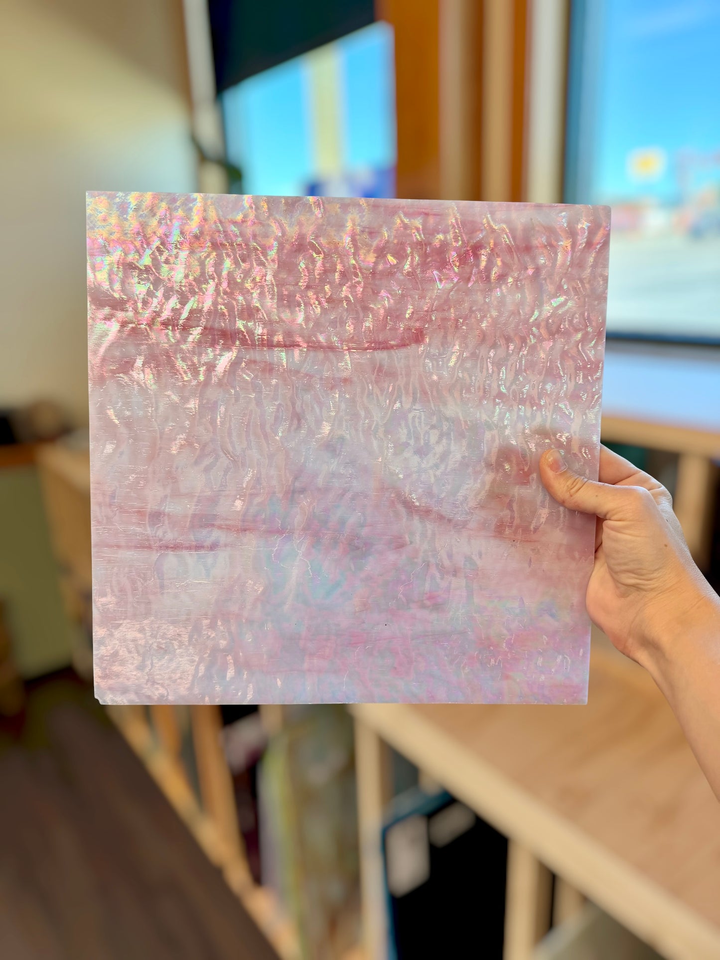Kokomo | Pink Irid Tight Ripple 12"x12"