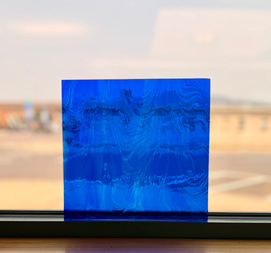 Vintage  Med. Blue Barnwood Glass