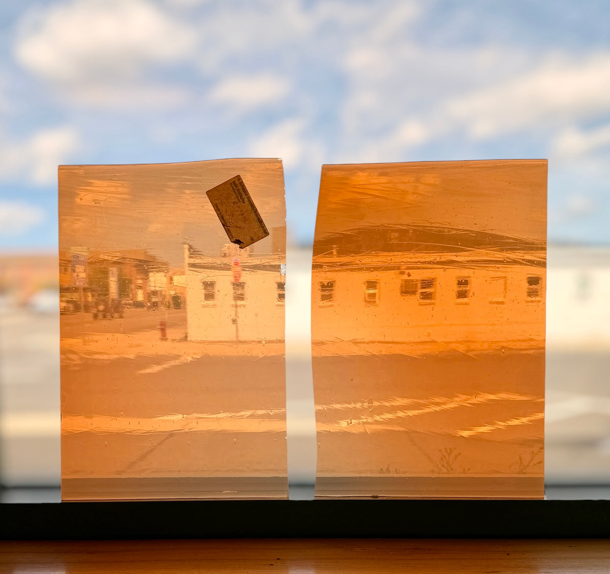 Rare AC Fischer | Light Orange/Peach Mouth Blown Glass
